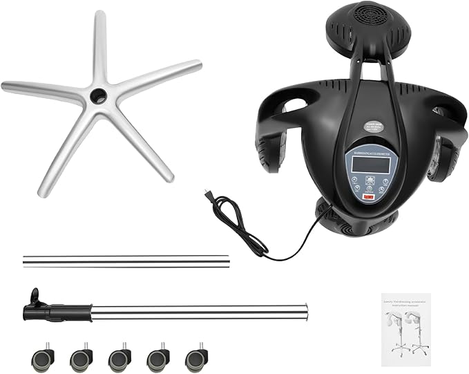 Standing Hair Dryer 1400W Hooded Floor Hair Dryer Auto Salon Dryer with Rolling Caster Base Portable Hood Hair Bonnet for Home &amp Hair Salons Adjustable Height 49.21-63.39In 110V 50/60Hz