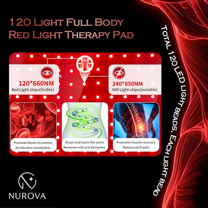 Verve Vista Red Light Therapy Mat 4-in-1 Full Body &amp Core Muscle Relaxation and Pain Relief
