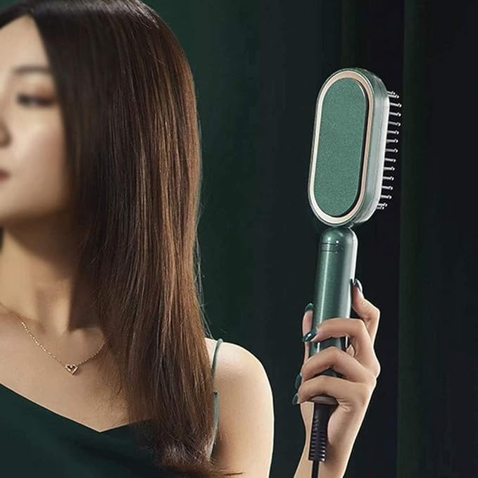 Hair Straightener Brush Electric Hot Ceramic Hair Comb Hair Flat Iron Digital Heating Anti-Static Hair Hot Brush Hot Comb Iron