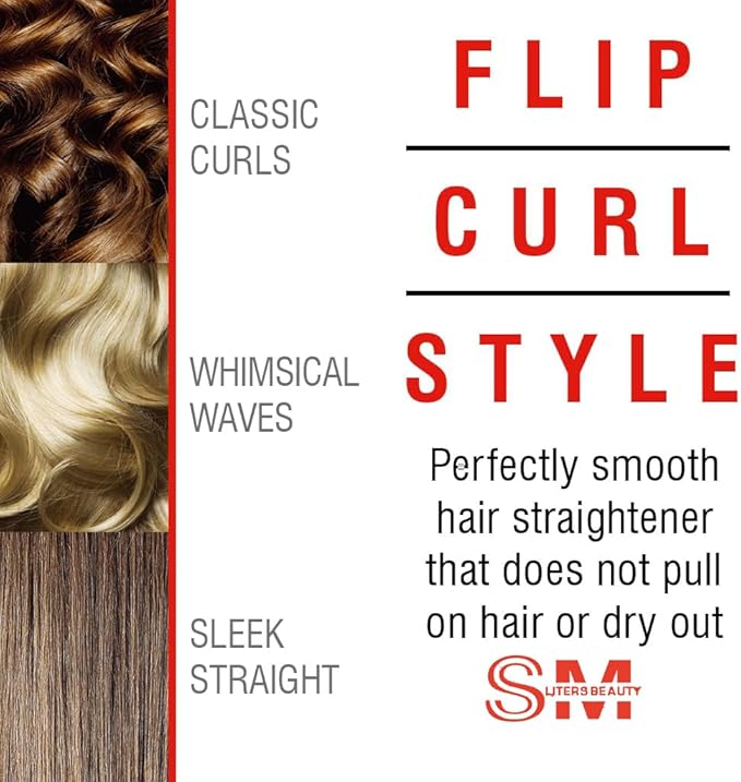 Professional Hair Straightener and Curler 2 in 1 Titanium Flat Iron Original Ceramic Flat Iron Flat Iron for A Smooth Finish Ceramic Floating Plates Quick Heat Up