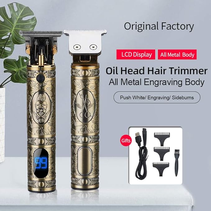 Beard Trimmer Hair Clippers for Men Professional T-Blade Trimmer Cordless Rechargeable Hair Edgers Clippers Electric Beard Shaver with LED Display