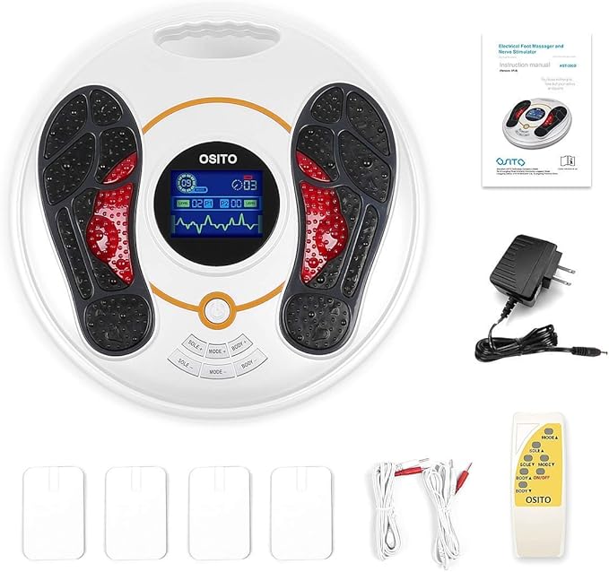Foot Circulation Plus (FSA or HSA Eligible) - Medic Foot Massager Machine with TENS Unit EMS (Electrical Muscles Stimulator) Feet Legs Health for Neuropathy Diabetes Relieve Pains and Cramps RLS