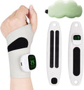 Rechargeable Electric Wrist Massager Rechargeable Heating Pad with 8 Modes &amp 30 Intensity Levels Ergonomic Wearable Design for Sports &amp Daily Use (White)