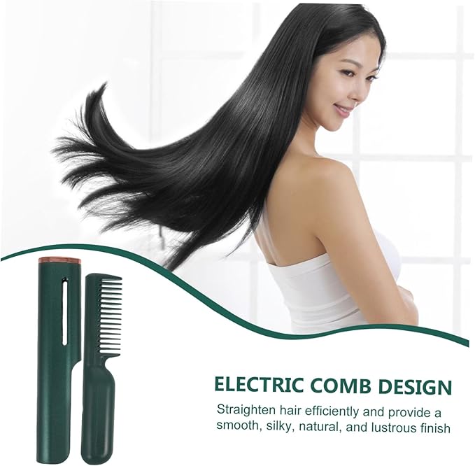 Electric Heating Hair Straightening Comb USB Powered Portable Straightener Brush for Wet and Dry Use for Women and Girls for Travel Styling