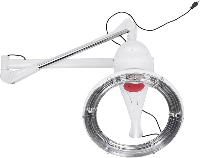 Wall Mount Orbiting Rotating Hair Treatment Machine - 950W Salon Hair Perming Machine with Adjustable Arm 360° Heating 104-140℉ Temperature Control 60-Min Timer (White)