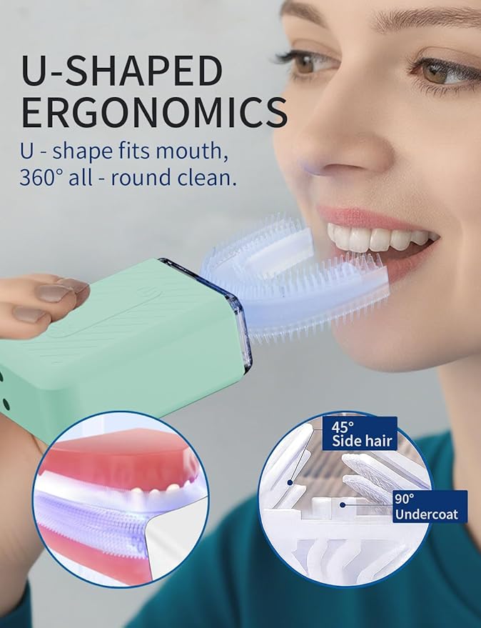 U-Shaped Electric Toothbrush for Adults Electric Toothbrush with IPX7 Waterproof