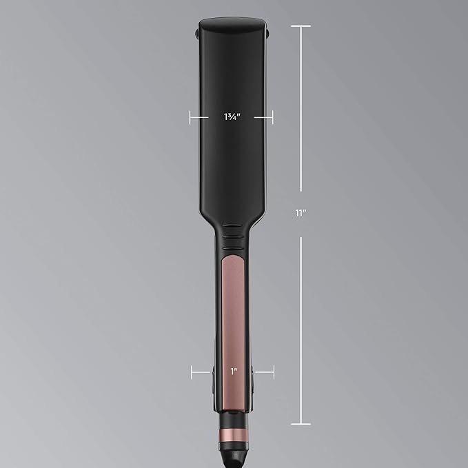 Infiniti PRO CONAIR Rose Gold Ceramic Flat Iron Hair Straightener 1 3/4-Inch Flat Iron with Extra-Long Plates Including a Floating Plate Advanced Heat Technology Black