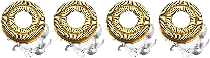 Shaver Replacement Blade 4 Heads Blades Shaver Head Replacement BladeCompatible for Skull Shaver(Gold 4 pcs 1 Set)