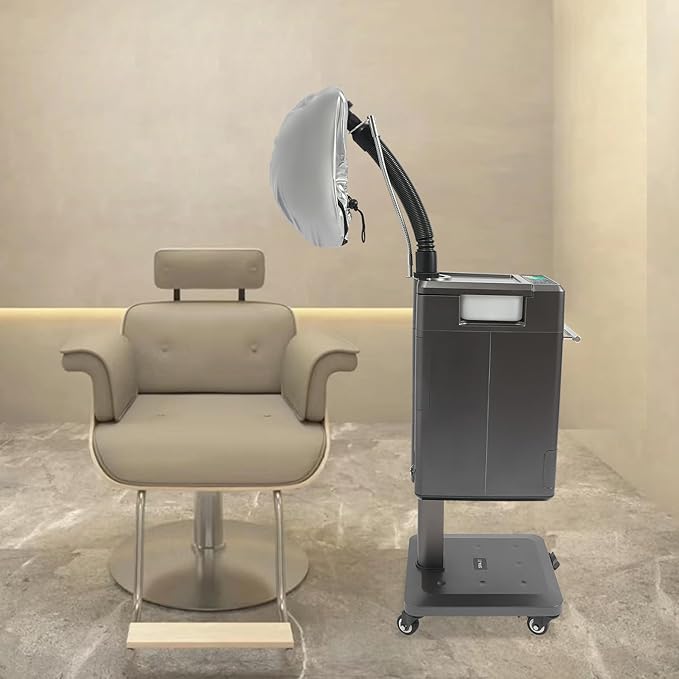 500W Nano Hair Steamer Machine Adjustable Temperature &amp Mist for Hair Care Scalp Treatment Hair Dyeing with Steam Cap Wheels &amp Essential Oil Tray Salon &amp Home