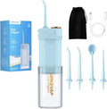 LINKEVAP Portable Water Flosser for Teeth Cleaner Pick Battery Powered Oral Irrigator for Teeth CleaningDaily Dental Care for Home and Travel180 ML Telescopic Water Tank (Blue)