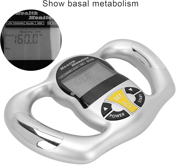 Handheld Body Fat Measuring Instrument BMI Meter Body Fat Tester Body Composition Smart Scale Analyzer Tracks Heart Health Vascular Age BMI Fat Muscle &amp Bone Mass Water