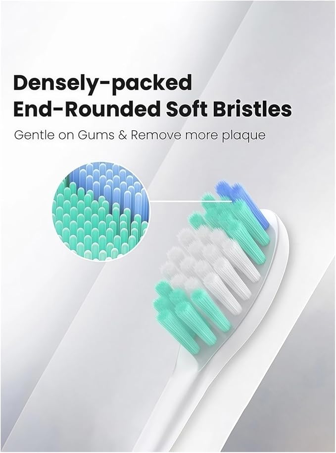 10 Pieces Replacement Brush Heads Compatible with Aquasonic Series Electric Toothbrush Soft Bristle Deep Clean Teeth(8pcs White)
