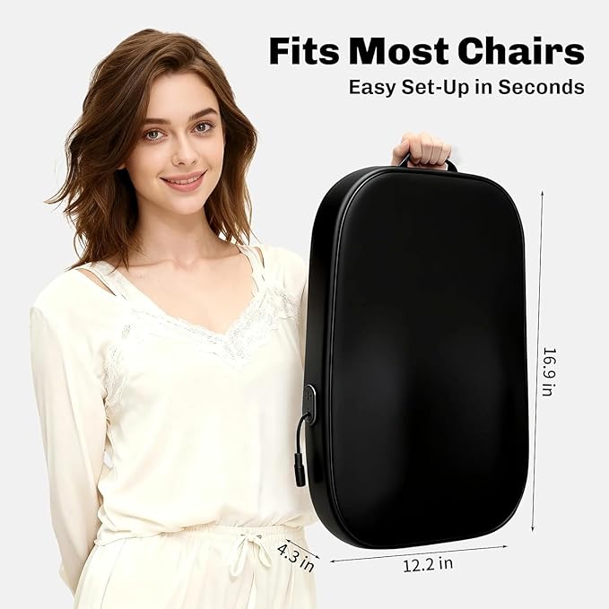 Solucky Back Massager for Pain Relief Deep Tissue Back Massager with Heat Deep Kneading Massage for Back Adjustable Intensity &amp Dual Modes Red Light Heating Therapy 12V Corded for Home &amp