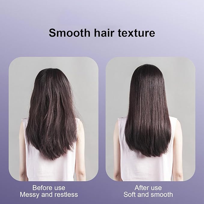 Hair Straightener 3-Position Temperature Adjustment Cordless Hair Straightener Dual MCH Ceramic chip Heating Hair Straightener Brush Brush Suitable for Home and Salon (Purple)
