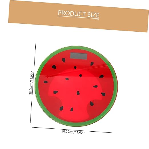 FRCOLOR Cartoon Watermelon Digital Weight Scale Mini Tempered Bathroom Scale Read Display Accurate Measurement for Home Use Fun Summer Design