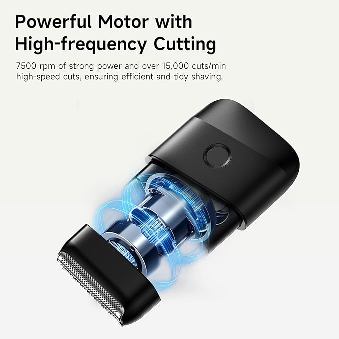 Electric Razor for Men Protable Foil Shaver with Double Floating Blade &amp UV Lamp IPX7 Electric Shavers for Men Cordless Razor with Auto Travel Lock USB-C Rechargeable Trimmer with Wet &amp Dr