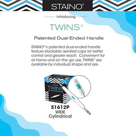 Staino Twins Interdental Brush Dual-Ended Travel Brush Large Cylindrical Brush 36 2-Brush Units - Total 72 Brushes