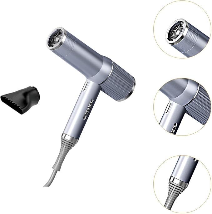 Generic Portable Hair Tool with Nozzle for Styling Curly Hair in Hotels gray 1 Nozzle