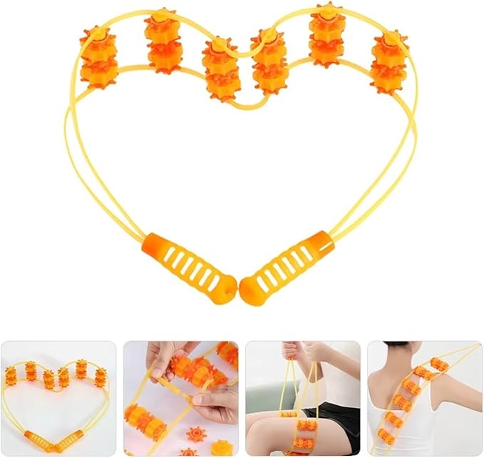 Multi-Function Hand-held Back Massager Roller Tool for Neck and Shoulder Muscle Relief(12 Rounds)