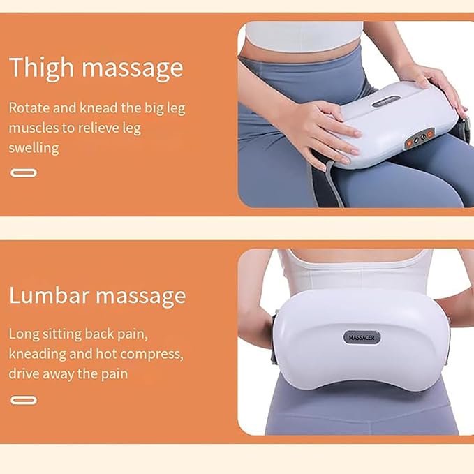 Automatic Abdominal Massager Stomach Massager Positive and Negative Kneading/3 Gear Temperature and Speed Adjustable for Back Pain Relief Slimming Belt for Promote Digestion