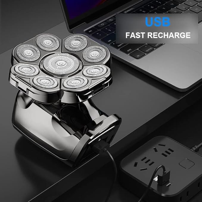 Head Shavers for Bald Men 9D Shaver for Bald Men 6-in-1 with Nose/Body Trimmer Floating Head Electric Shaver Wet/Dry LED Display Mens Grooming Kit