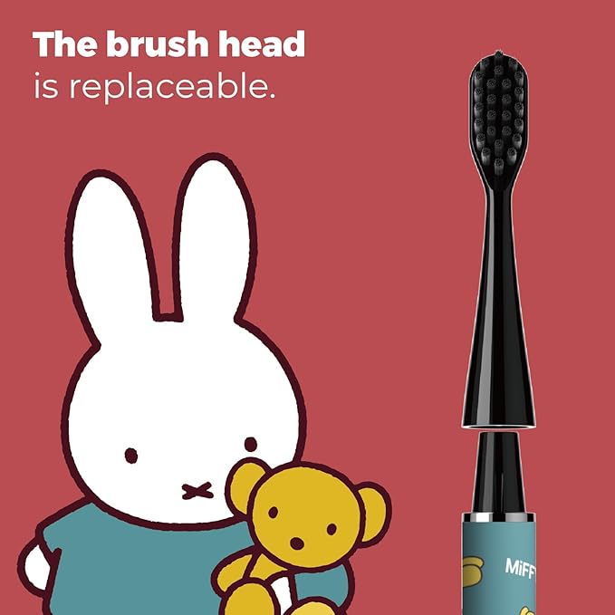 MIPOW Miffy BrushGo i4 Slim Electric Toothbrush Sonic Vibration Rechargeable Magnetic Travel Case &amp Ceramic Holder Dock 60Day Long Battery Soft Bristles 2Heads IPX7 Waterproof (Blue)
