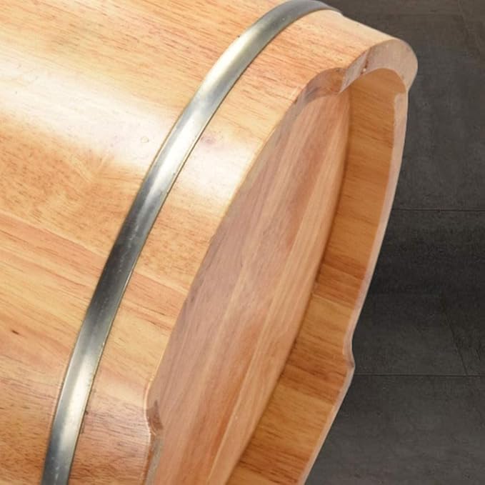 Foot Bath Barrel/Foot Tub Solid Wood Natural Thicken Foot Spa Wooden Tub with Cover Massage Beads Foot Massage Basin for Soothe Relax Tired Feet Salon Massager Tub (Size : B)