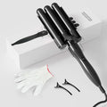 3 Barrel Curling Iron 1 Inch 2 Temp Settings (356°F/410°F) Hair Waver for Women Fast Heating 60s Ceramic Coating &amp Negative Ions for Frizz-Free Shiny Beach Waves Black