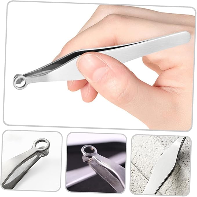 Gatuida 8pcs Nose Hair Trimmer and Tweezers Ergonomic Manual Nasal Clippers for Men and Reusable Nose Hair Removal Tools for Travel and Personal Care