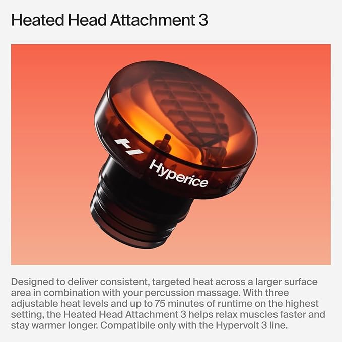 Hyperice Hypervolt 3 – QuietGlide Technology Handheld Percussion Massage Gun | 5 Speeds 5 Interchangeable Heads | Helps Relieve Sore Muscles Improve Mobility and Speed Up Recovery