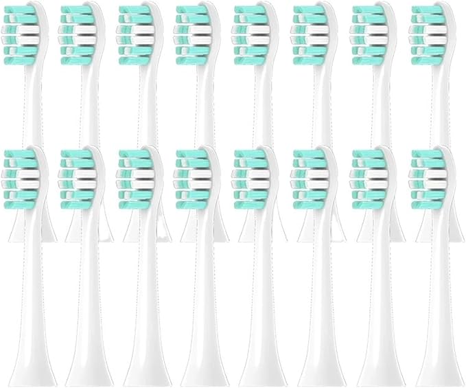 Replacement DuPon Toothbrush Soft Bristle Brush Heads for HX6520 HX6530 HX6711 HX6712 HX6721 HX6730 HX6731 HX6732 HX6761(16pcs)