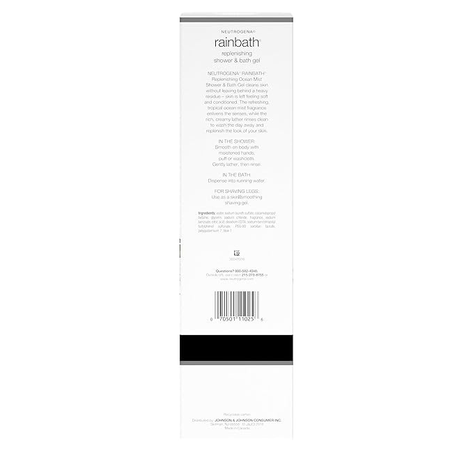 Neutrogena Rainbath Replenishing Shower and Bath Gel -Refreshing Body Wash with Moisturizing Formula for Soft SkinOcean Mist Scent32 fl. oz. (946 mL) Pump Bottle(Pack of 2)