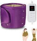 Electric Massager Sauna Belt 360 ° Whole Circle Heat Hot Belt Heating Massage Pad for Lower Back and Waist Pain Relief Deep TissueBody Shaper Ab Workout (Purple)