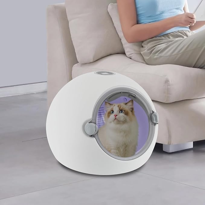 Pet Dryer Box 600W with Removable Door Kitten Nest 360 Surround Wind Fuse LED Light Fur Collection Aromatherapy Mechanism for Dogs Cats Pets