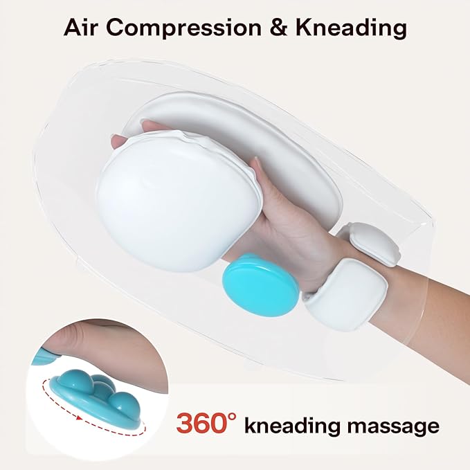 ALLJOY Hand Massager for Arthritis and Carpal Tunnel Relief Cordless Electric Hand Massager with Heat and Compression for Finger Numbness Valentines Day Gifts for Women and Men (White)