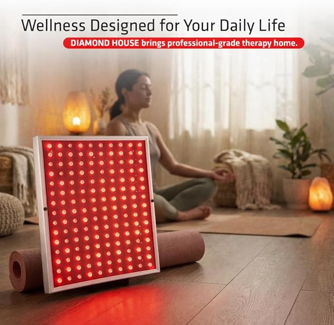 Red Light Therapy for Face &amp Body120‑LED Red/Infrared Healing Lamp for Skin Pain Relief Muscle Recovery Yoga &amp Workout Support
