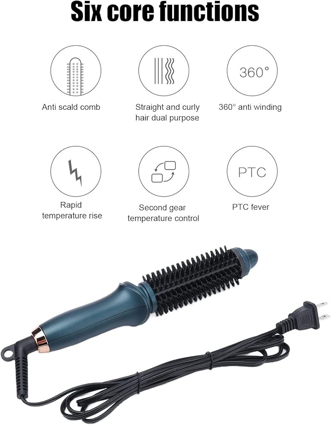 Curling Iron Smart 2 in 1 Thermostatic Straight Curly Hair Dual Purpose Curling Brush Portable for Home for Beauty Center