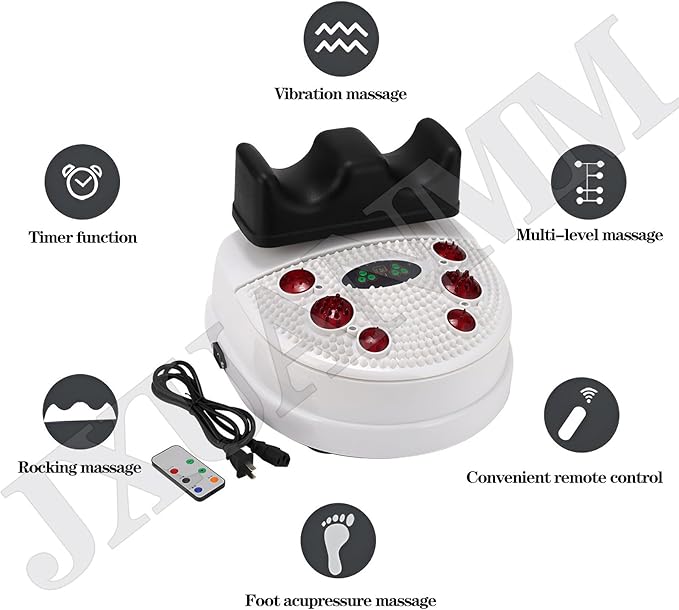 Foot Massager Machine Fitness Blood Chi Machine Swing Foot Massager with Wire Control Massage for Vitality Aerobic Exercise Leg Shake Master with Padded Ankle Rest BlackB