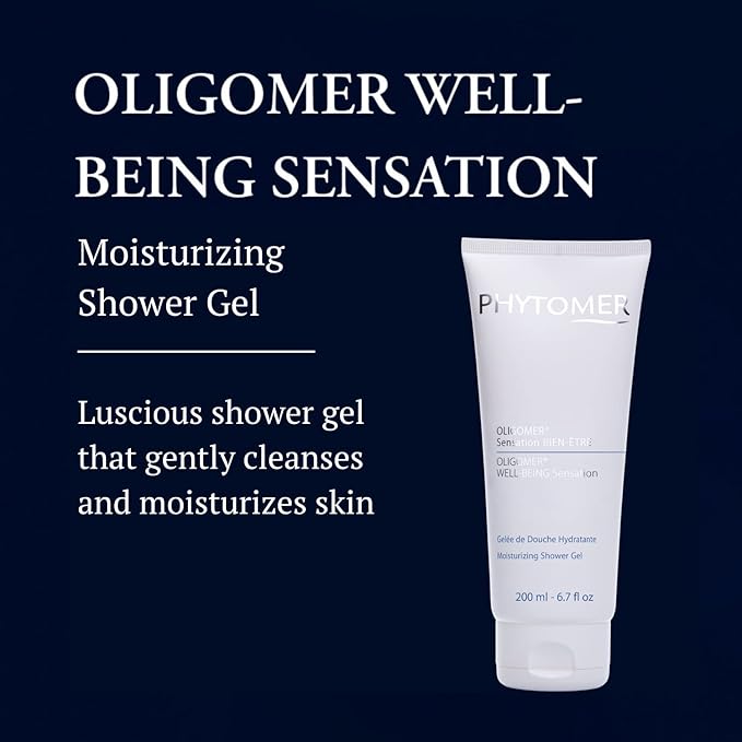 Phytomer Well-Being Moisturizing Shower Gel | Gentle Skin Cleanser &amp Moisturizer | Invigorates Tired Body Skin &amp Muscles | Immediate &amp Lasting Hydration with Relaxing Delicate Scent | 20
