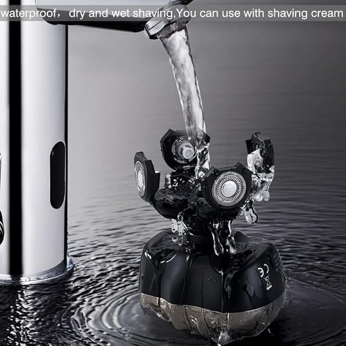 Head Shavers for Bald Men 6 in 1 Pro Electric Shaver for Men Wet Dry Head Electric Razor Beard Hair Trimmer Rechargeable Bald Shaving Machine Grooming Kit