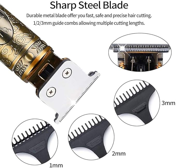 Beard Trimmer Hair Clippers for Men Professional T-Blade Trimmer Cordless Rechargeable Hair Edgers Clippers Electric Beard Shaver with LED Display
