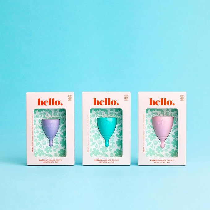Hello Period Average Cervix Menstrual Cup | Award Winning Reusable Period Cup Soft Flexible Alternative to Pads &amp Tampons Sustainable Feminine Hygiene Leak Proof | Holds 21ml 41mm D 59mm L (Medi