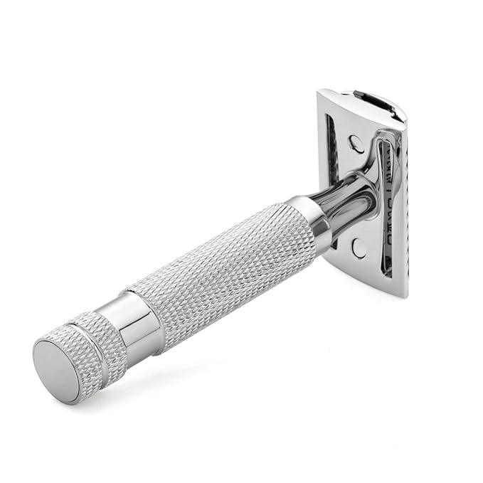 Engraved Twin Edged Safety Razor Personalized Heavy Duty Shaving Razor For Men - 5 Blades Included
