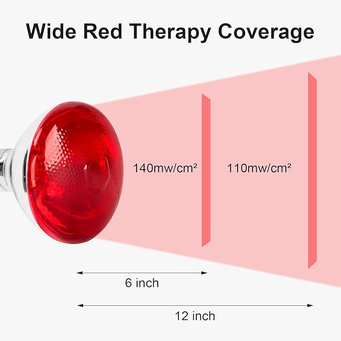 Infrared Bulb Heat Lamp Red Light Therapy Heat Bulbs Infrared Light Bulb for Body Suitable for E26/E27 Socket