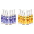 Bundle of Everyone Hand Sanitizer Spray 2 Fl Oz (Pack of 6) Lavender and Aloe + 2 Ounce (Pack of 6) Coconut and Lemon Made with Essential Oils 99% Effective Against Germs and TSA friendly