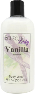 Eclectic Lady Liquid Pearl Body Wash - Vanilla Scent 3-in-1 Use For Bubble Bath Hand Soap &amp Body Wash Phthalate-Free Vanilla Fragrance Handcrafted in USA (8 oz)