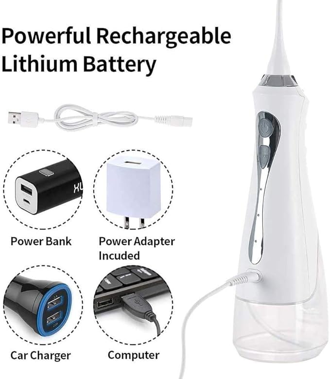 Water Flosser Cordless for Teeth 230ML Professional Dental Oral Irrigator Portable and Rechargeable IPX7 Waterproof Powerful Battery Life Teeth Cleaner for Home Travel Braces and Bridges Care