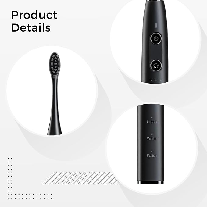 Electric Toothbrush with 9 Modes and Wireless Charging Rechargeable Waterproof Design