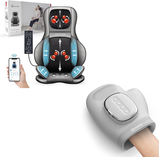 COMFIER Shiatsu Neck Back Massager &amp Wireless Hand Massager