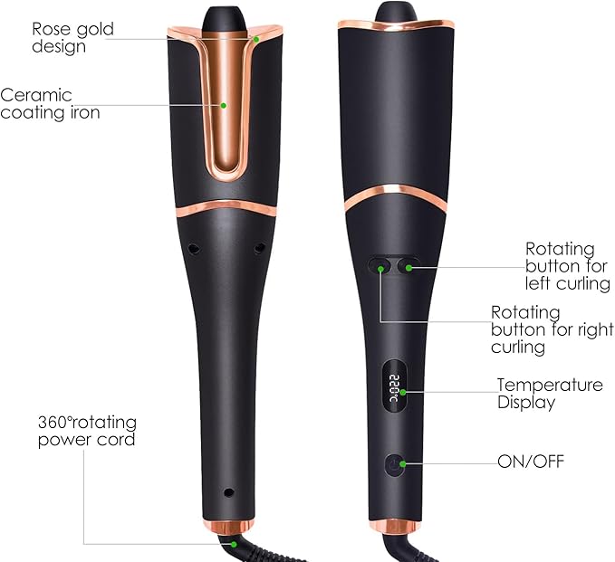 Auto Hair Curling Iron Ceramic Rotating Air Curler Air Spin Wand Styler Curl Machine Magic Hair Curler Automatic Hair Curler